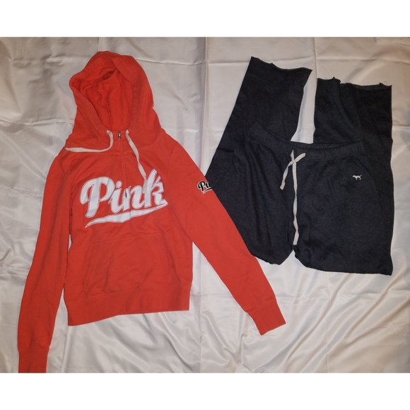 victoria's secret pink hoodie and sweatpants